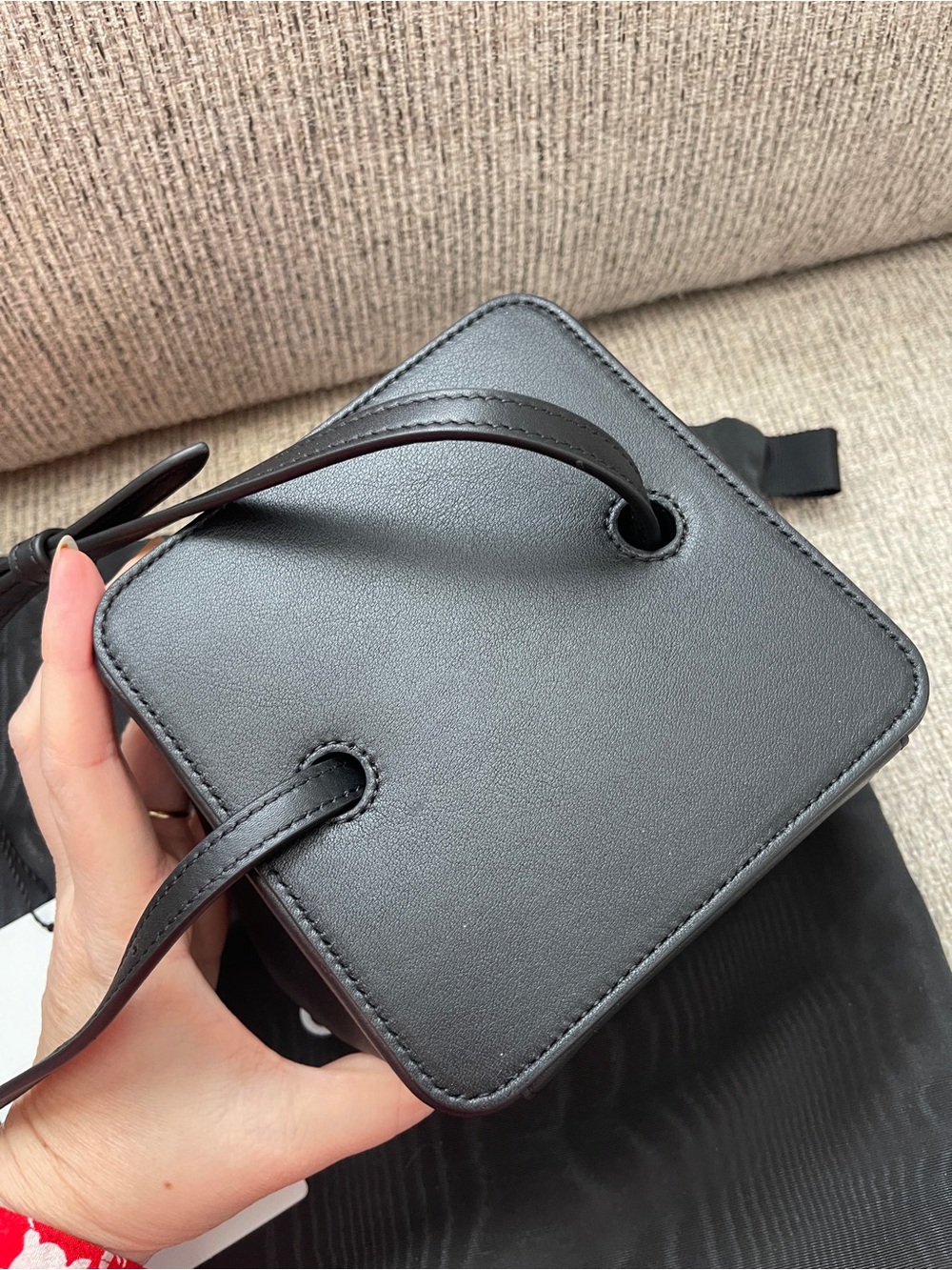 Celine Cube Black Leather Mini Vanity Bag with Gold-Tone Trim - Picture 6 of 9
